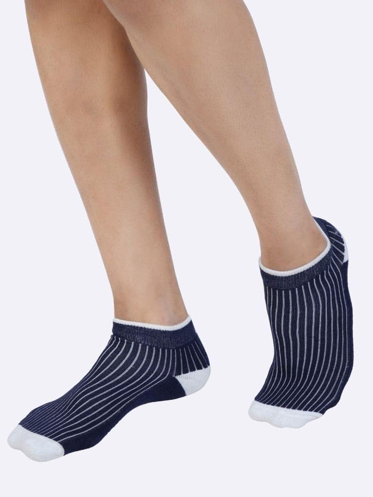 AirGarb Stylish Ribbed Low Ankle Cotton Socks for Men and Women: Comfortable Cushioning & Breathable Design Pack of 4 - ARB4G2B2 (Free Size) Multi Color view 2