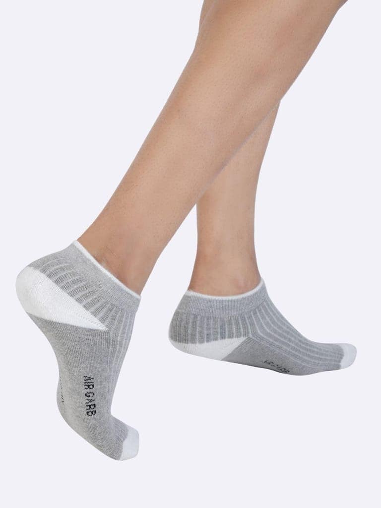 AirGarb Stylish Ribbed Low Ankle Cotton Socks for Men and Women: Comfortable Cushioning & Breathable Design Pack of 4 - ARB4G2B2 (Free Size) Multi Color view 3