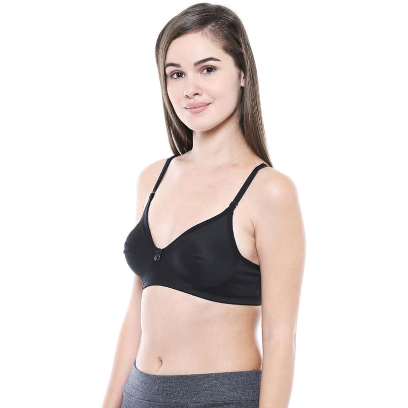 Bodycare Women Cotton Spandex Full Coverage Non Padded Regular Bra 5554B-BLACK view 2