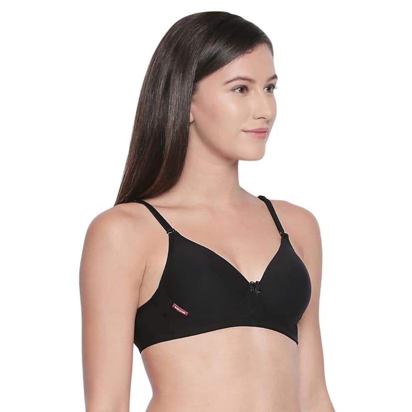 Bodycare Cotton Spandex Padded Non wired Tshirt Bra-Pack of 3 view 3