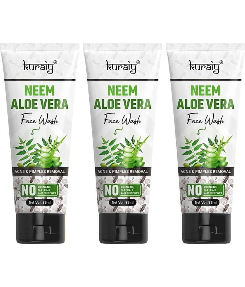 KURAIY Face Wash Soothing Clear Calming Facial Cleanser 225ml pack of 3