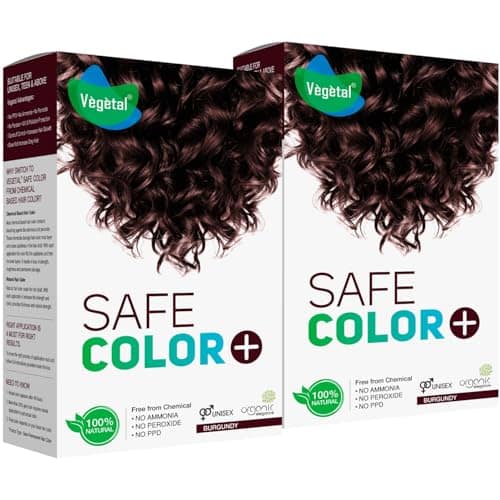 Vegetal Safe Hair Color - Burgundy 100gm (Pack of 2) - Certified Organic Chemical and Allergy Free Bio Natural Hair Color with No Ammonia Formula for Men & Women Vegetal Safe Hair Color - Burgundy 100gm (Pack of 2) - Certified Organic Chemical and Allerg view 2