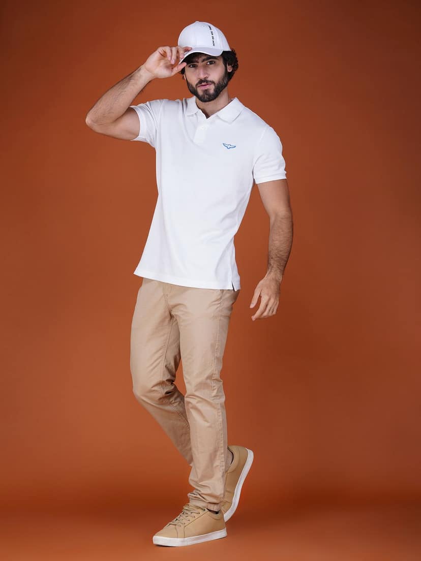 Solid Polo Shirt - White view 6