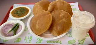 Home Style Poori With Aloo Sabzi [4 Pooris] And Jeera Chhas