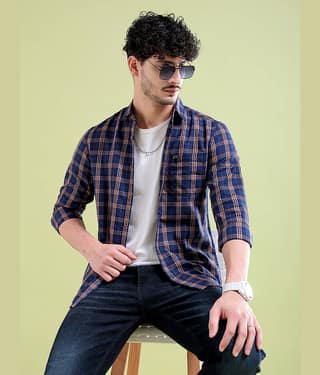 The Indian Garage Co Men Tartan Checks Opaque Checked Casual Shirt