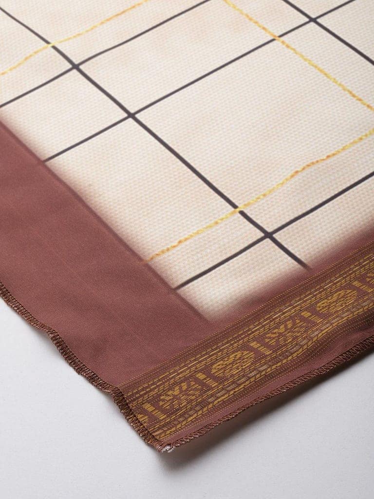 Women's Soft Silk Printed Scarves With Gold Zari view 3