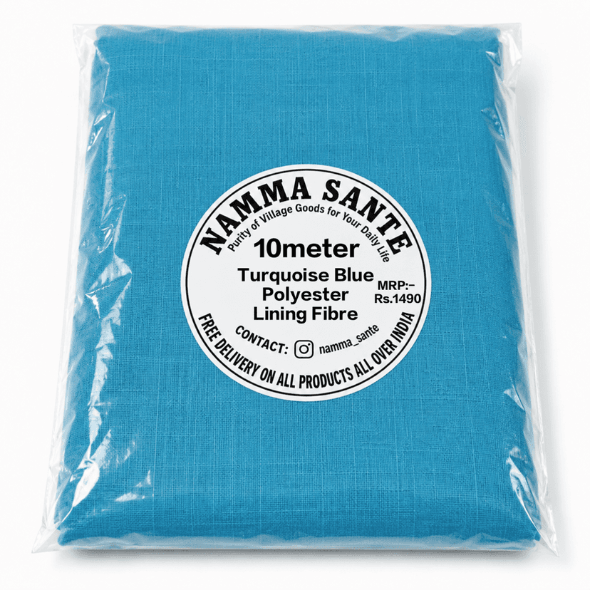 Turquoise Blue Polyester Lining Fibre (Bada Panna), Turquoise Blue Polyester Lining Fabric (Bada Panna), Turquoise Blue Lining Fabric (Bada Panna), Blue Green Polyester Lining Fabric (Bada Panna), Turquoise Polyester Inner Lining (Bada Panna) view 4