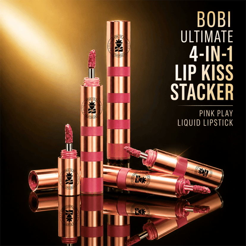 BOBI 4 in1 Lip Kiss Stacker Pink Play Liquid Lipstick-8ml view 3