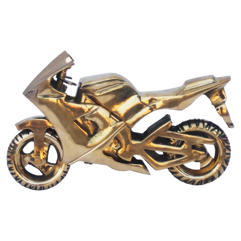 Brass R15 Bike Decorative Toy | Indian Handicraft Miniature, Height : 4.5 Inch (ZMAS328 D) view 2