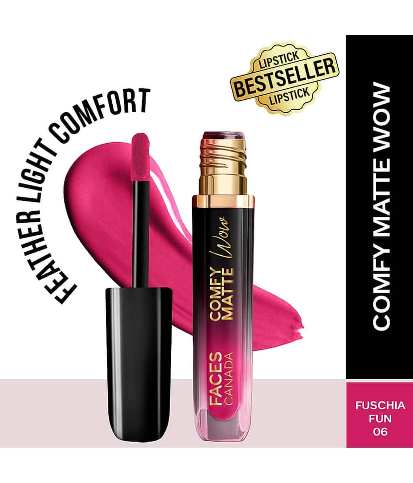 FACES CANADA Comfy Matte Wow Liquid Lipstick , Choco Couture 01, 3.8ml , One Swipe Application