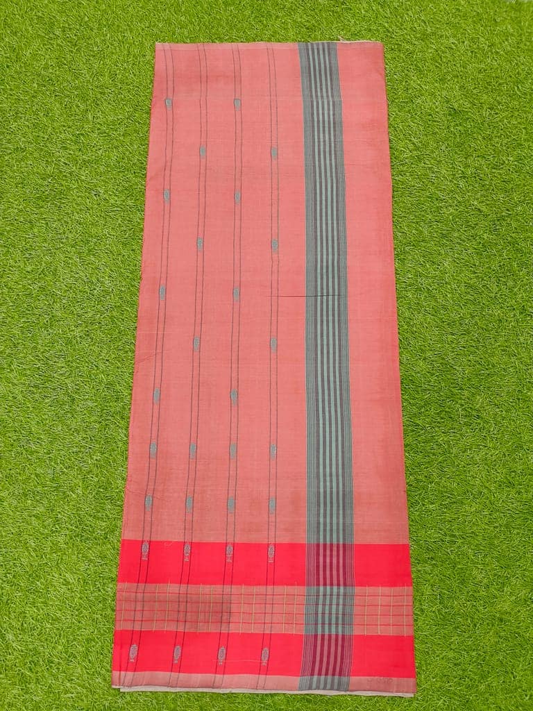MORI HANDLOOM COTTON FISH BUTTA SAREE view 4