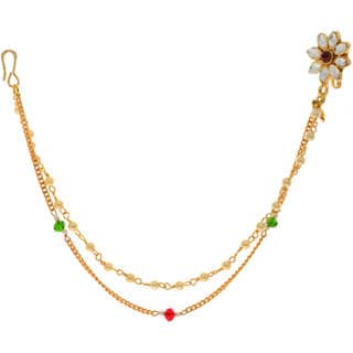 Hetprit Shimmering Gold Plated Graceful Nose Pin For Women