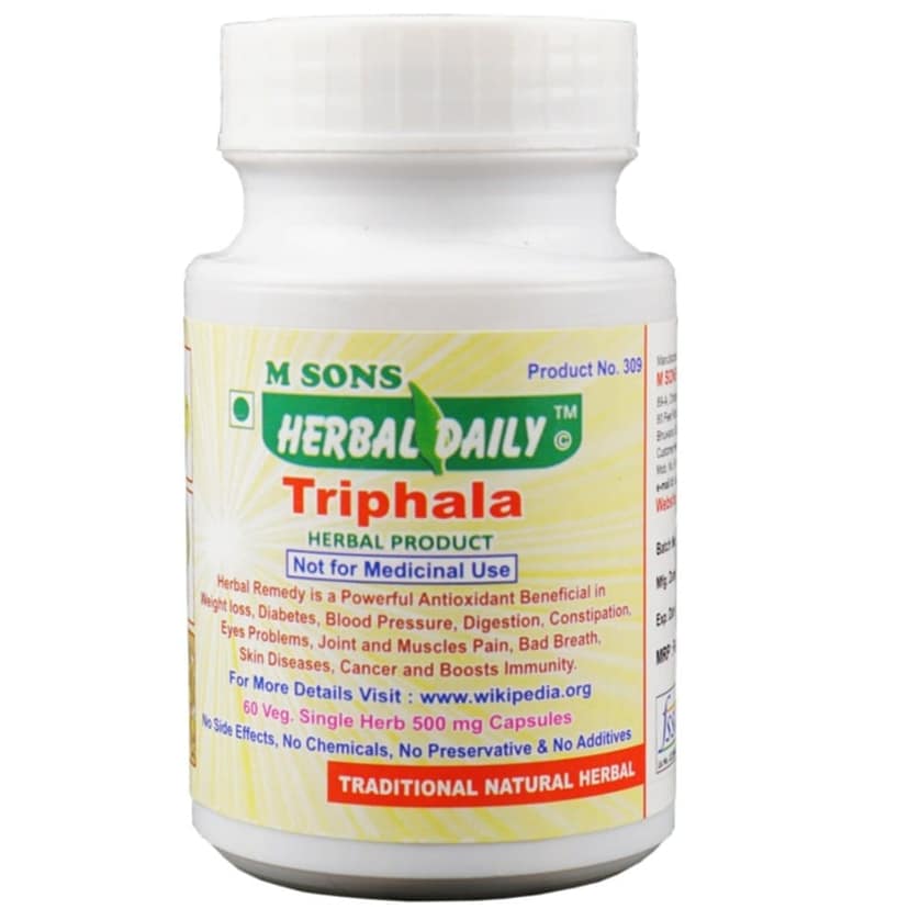 Triphala Veg Capsule Supports Weight Loss, Blood Pressure, Digestion And Constipation view 2