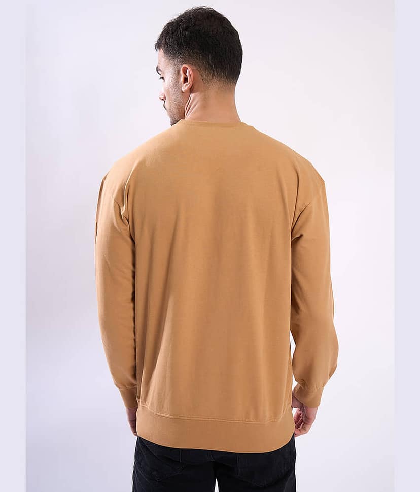 Bene Kleed Cotton Round Neck Men's Sweatshirt - Khaki ( Pack of 1 ) view 5