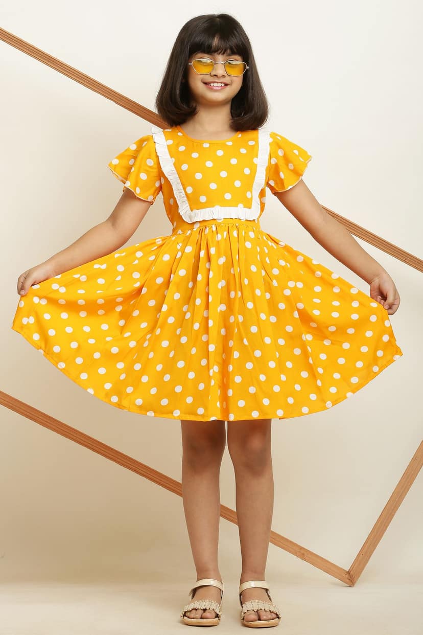 Tinkle Stylish Yellow & Blue Pair Frock & Dress For Girls. view 2