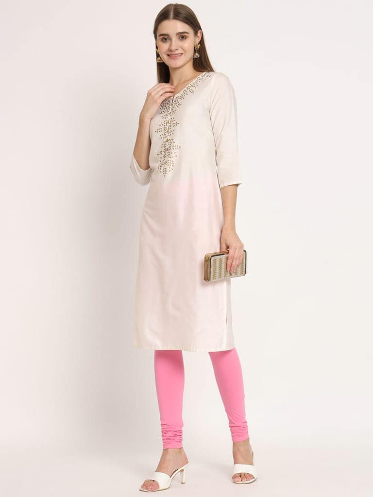 SOFT COLORS Women's Skinny Fit Ethnic Wear Churidar Leggings (Rose Pink) view 7