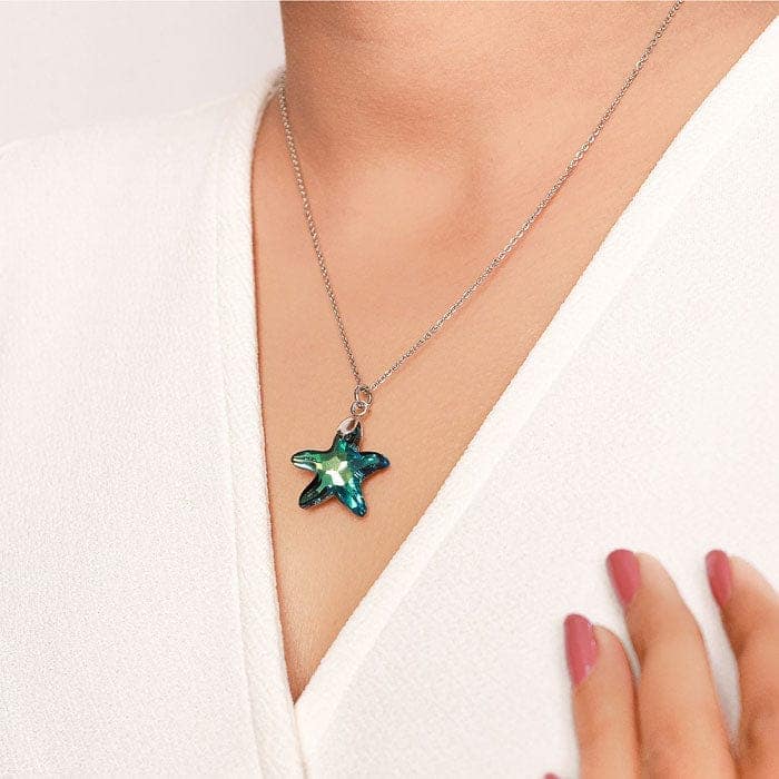 Silver Northern Star Pendant with Chain view 2