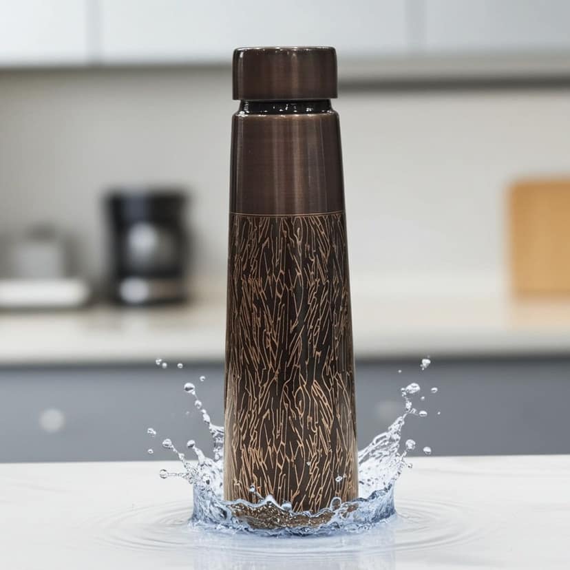 Copper Drinking Bottle 900 ML | Pure Copper Health Bottle , Height : 10.5 Inch (BCMAS202 E)