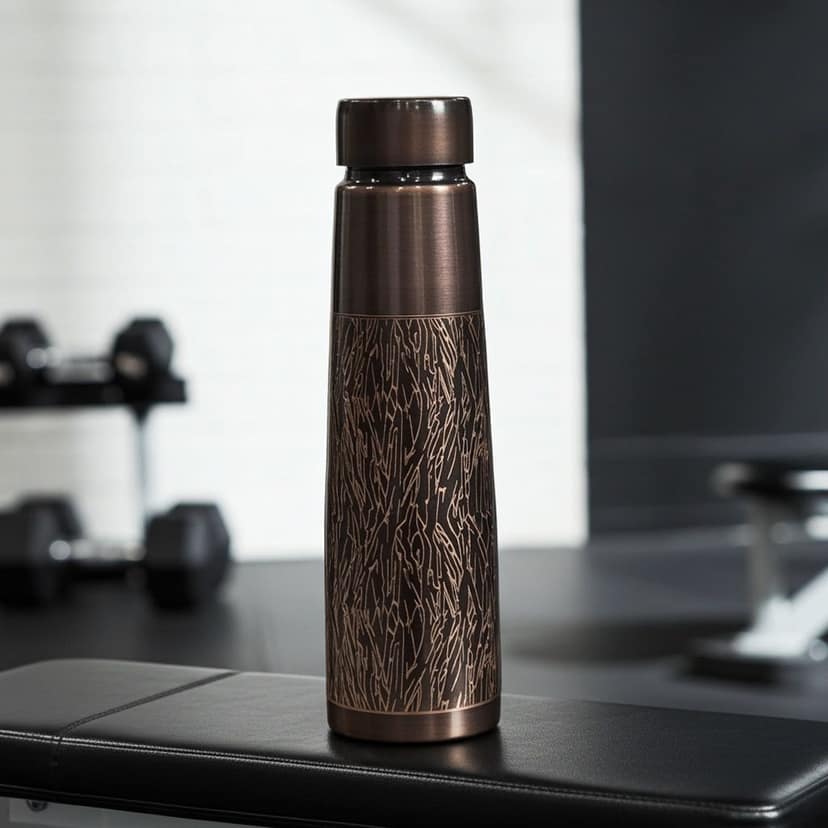 Copper Drinking Bottle 900 ML | Pure Copper Health Bottle , Height : 10.5 Inch (BCMAS202 E) view 2
