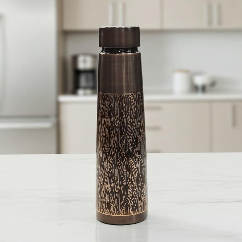 Copper Drinking Bottle 900 ML | Pure Copper Health Bottle , Height : 10.5 Inch (BCMAS202 E) view 3