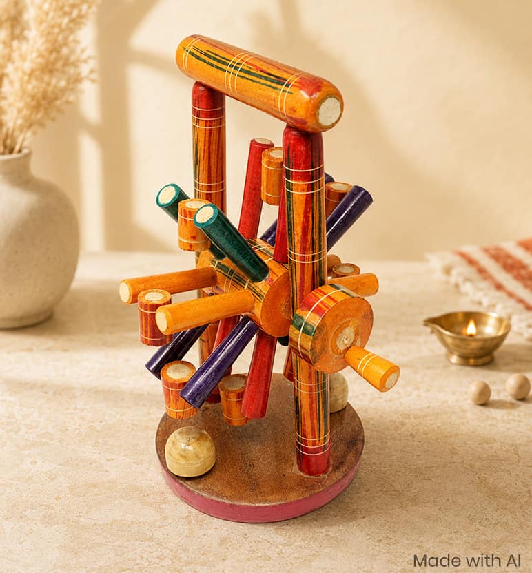 Handcrafted Lacquerware Wooden Swing Toy