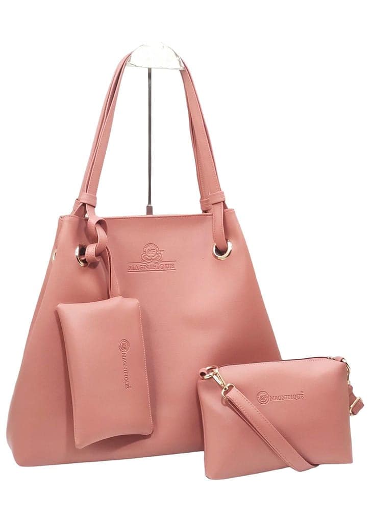 Magnifique Women's Hand/Sling/Side Bag/purse Polyurethane Western (Pink)