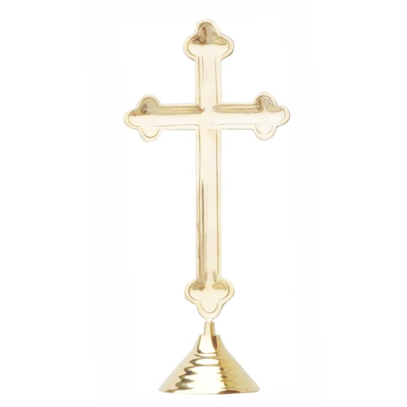 Brass Decorative Showpiece Christmas Cross ? Antique Finish Christian Religious Symbol, Height : 16.5 Inch (FMAS486 E) view 3