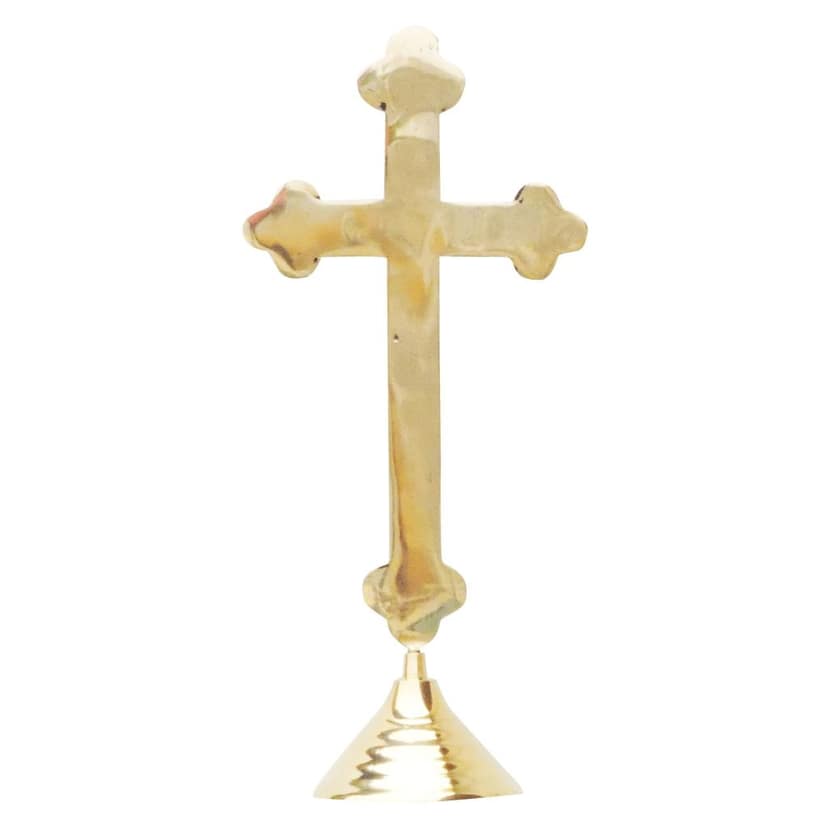 Brass Decorative Showpiece Christmas Cross ? Antique Finish Christian Religious Symbol, Height : 16.5 Inch (FMAS486 E) view 4