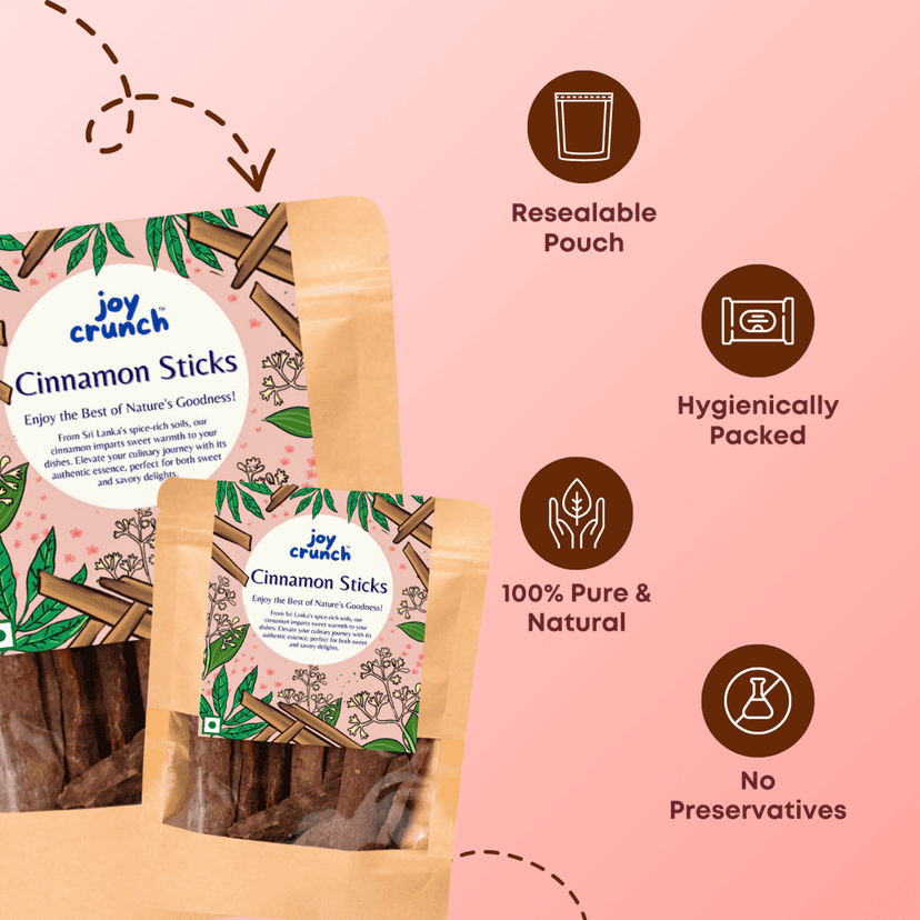 Joy Crunch Premium Cinnamon Stick 100g | Srilankan Cinnamon Sticks Original | Antioxidant Rich | Unpolished Dalchini Cinnamon Stick view 6