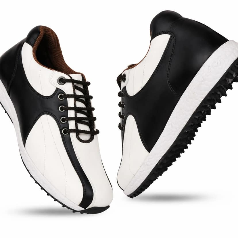 HITCARO Arkbird® Men's Genuine Leather Lace-up Professional 100% Waterproof Premium Gold Golf Shoes PR-5406