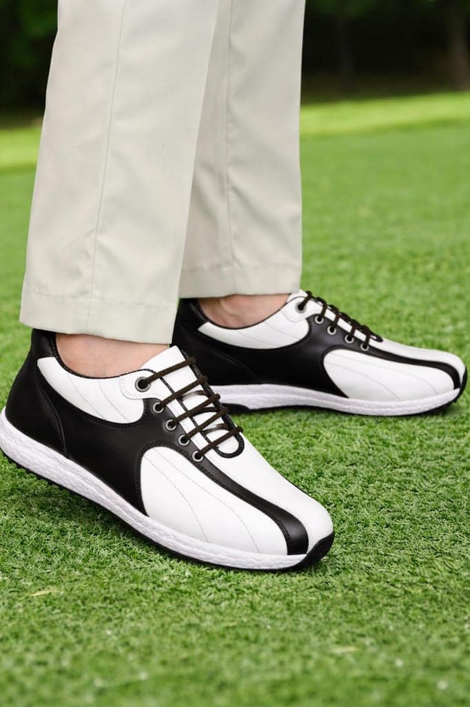 HITCARO Arkbird® Men's Genuine Leather Lace-up Professional 100% Waterproof Premium Gold Golf Shoes PR-5406 view 6