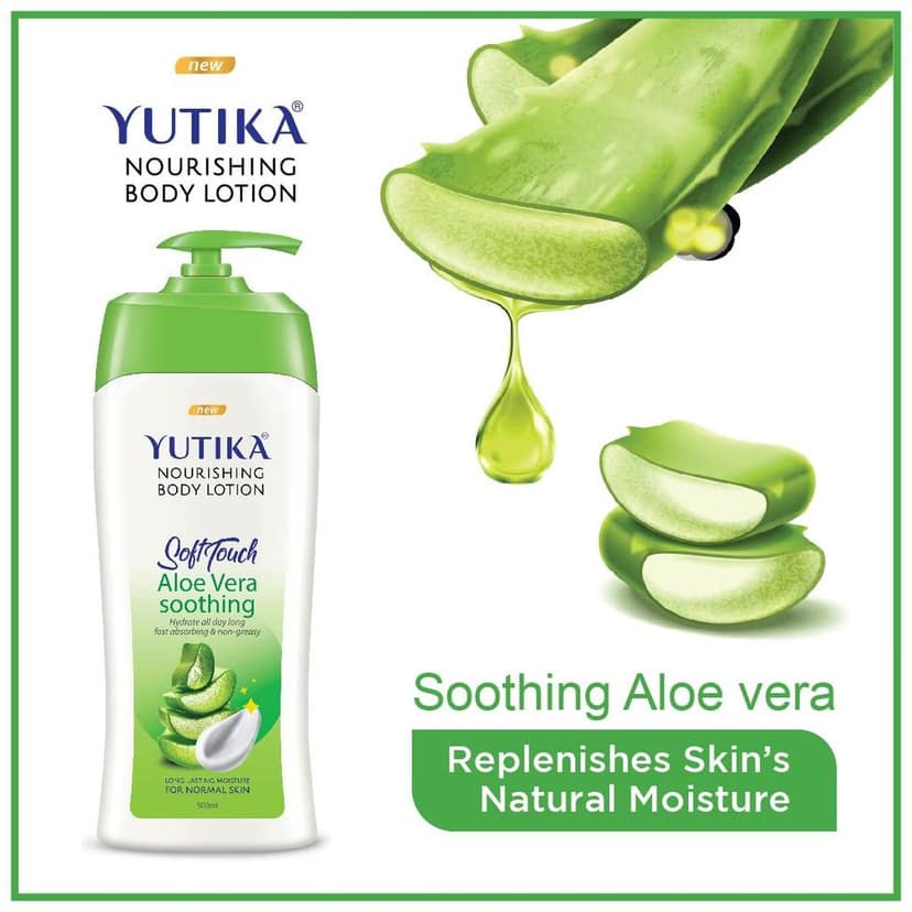 Yuthika Soft Touch Light Moisturizer Cream 300ml and Aloe Vera Body Lotion 500ml Combo Pack view 6