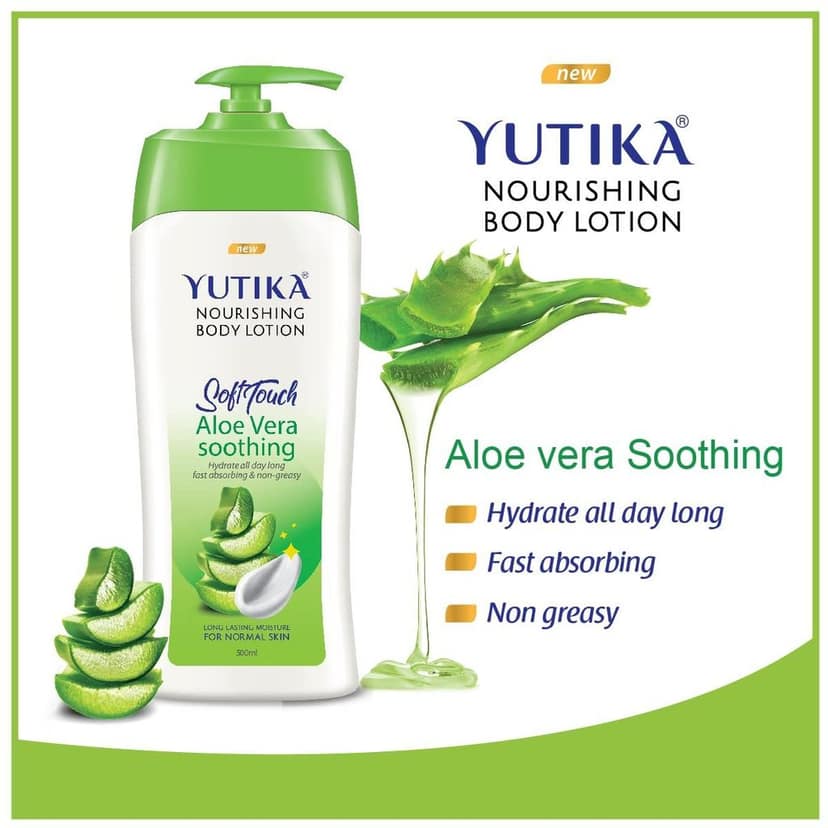 Yuthika Soft Touch Light Moisturizer Cream 300ml and Aloe Vera Body Lotion 500ml Combo Pack view 7