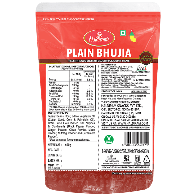 Haldiram's Plain Bhujia, 400 G Pouch view 2