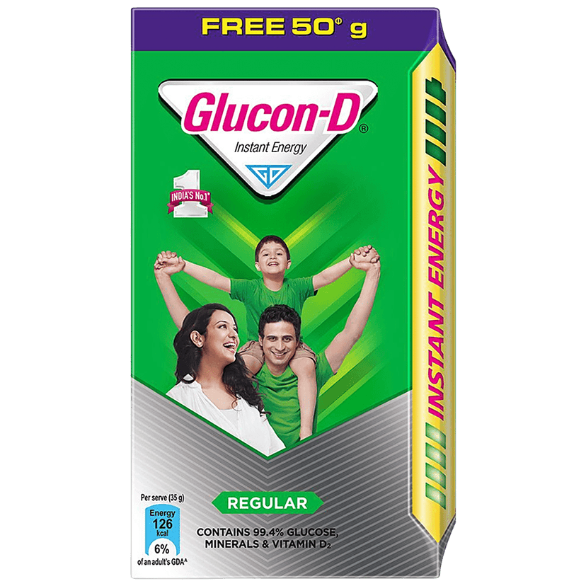 Glucon-D Instant Energy Health Drink - Regular, 200 G (Get 50 G Free), Refill view 2