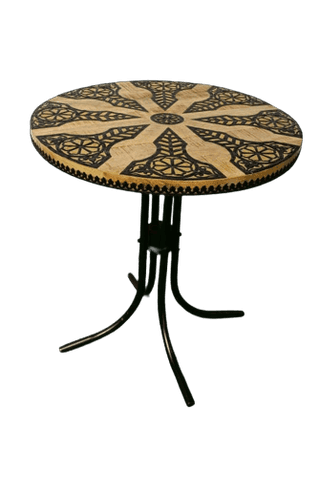Wooden Top Metal Iegs Brass Fitting Coffee Table