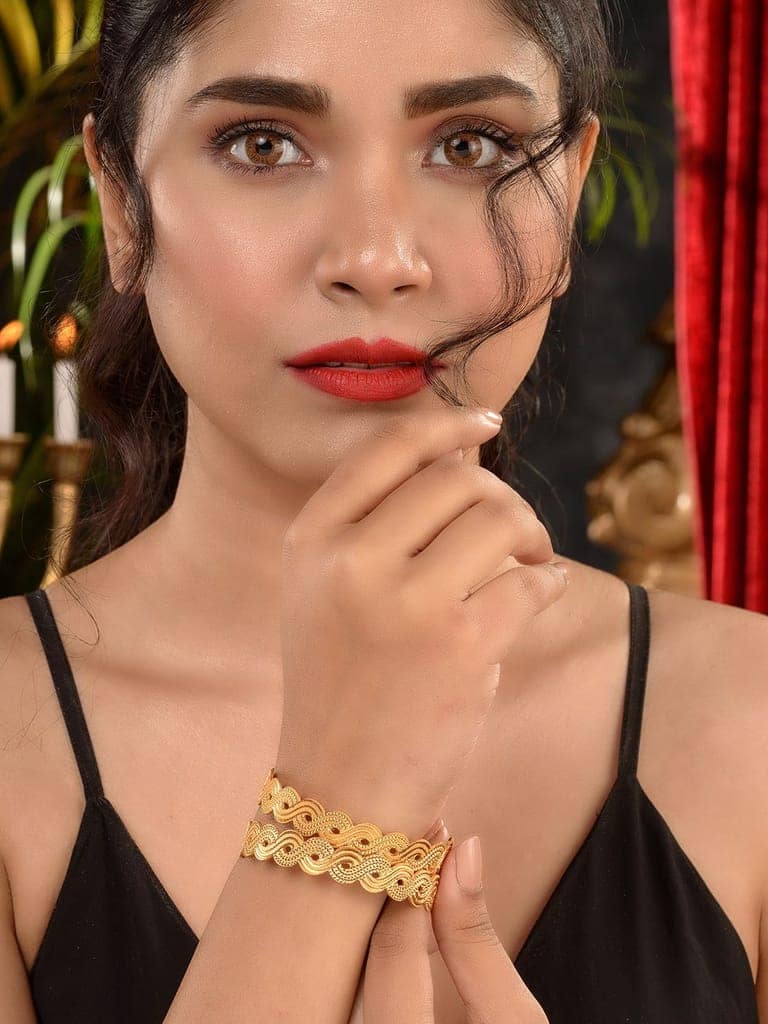 Set of 2 Gold Plated Filgree Handcrafted Bangles view 6