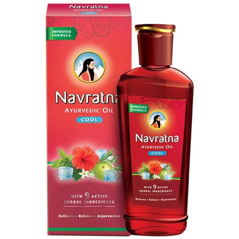 Navratna Ayurvedic Cool Oil - With 9 Active Ingredients, Relieves, Relaxes, Rejuvanates, 100 Ml view 2