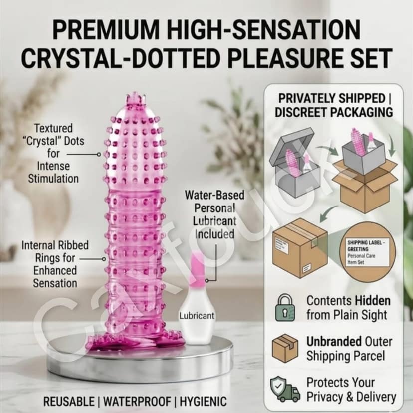 Caxfouck Crystal Condom Extra Dotted Aloe Vera Flavour 5 Inch Reusable Sleeve for Enhanced Pleasure (2 Pcs) view 4