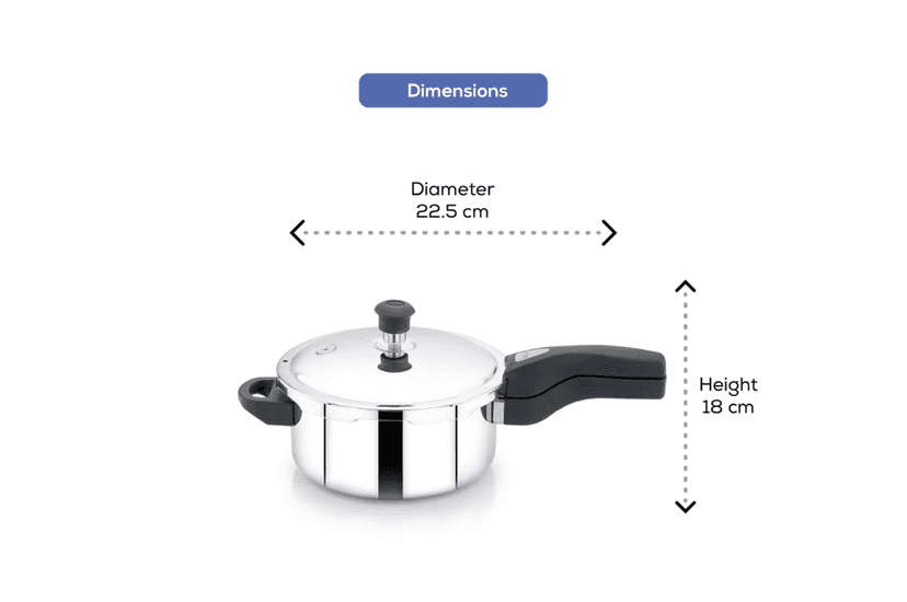 Navarasa Triply Pressure Cooker | Outer Lid | Stainless Steel | 5 L - Induction Compatible | ISI Certified