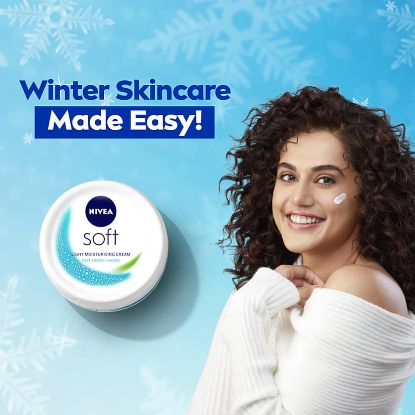 Nivea Soft Light Moisturizer - With Vitamin E & Jojoba Oil, For Face, Hand & Body, Instant Hydration, Non-Greasy Cream, 50 Ml view 2