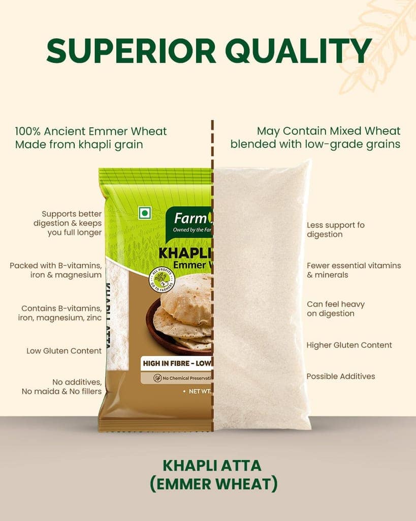Khapli Atta - 1 Kg view 6