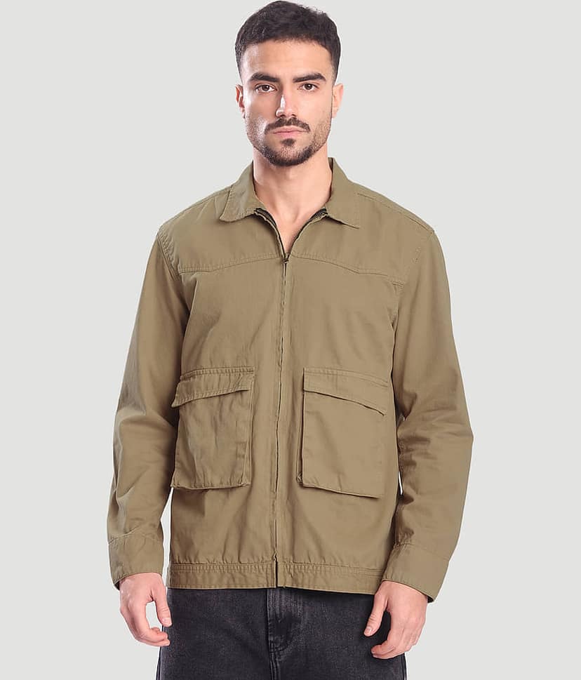 Bene Kleed Cotton Men's Casual Jacket - Khaki ( Pack of 1 ) view 2