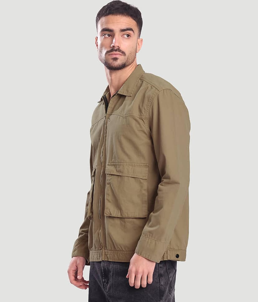 Bene Kleed Cotton Men's Casual Jacket - Khaki ( Pack of 1 ) view 3