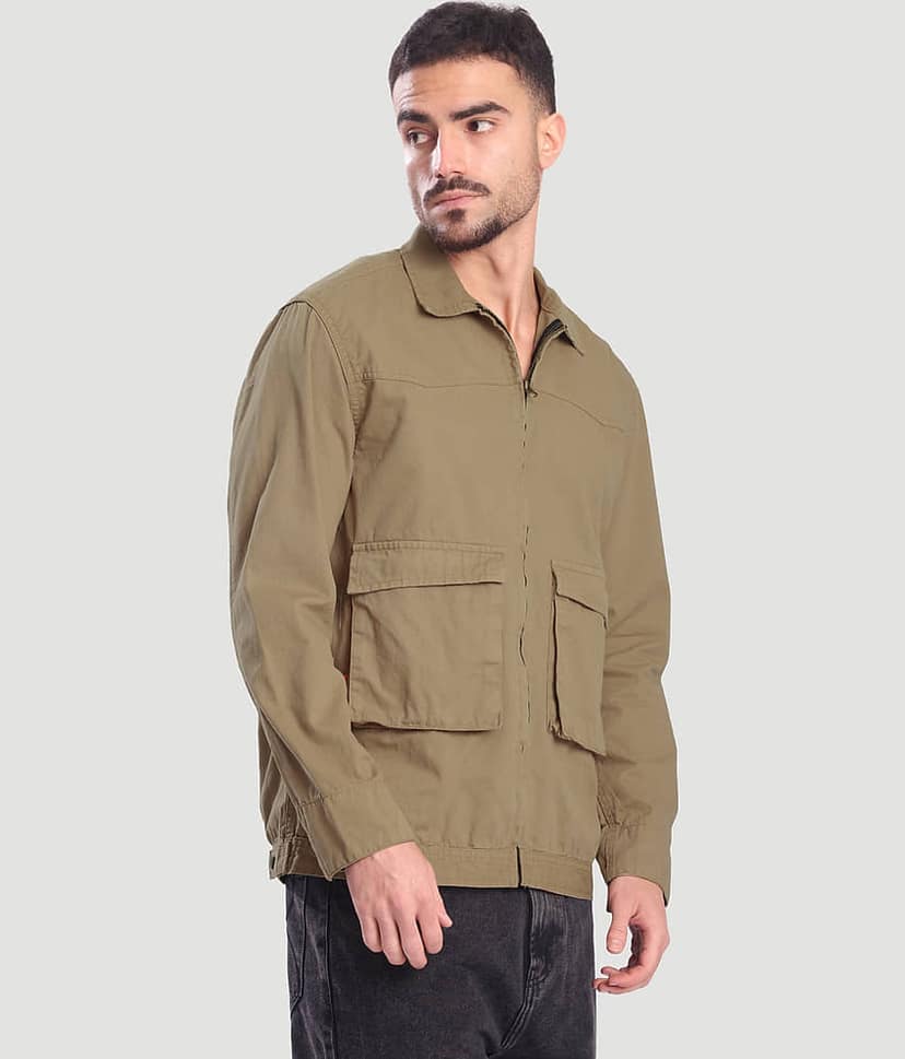 Bene Kleed Cotton Men's Casual Jacket - Khaki ( Pack of 1 ) view 4