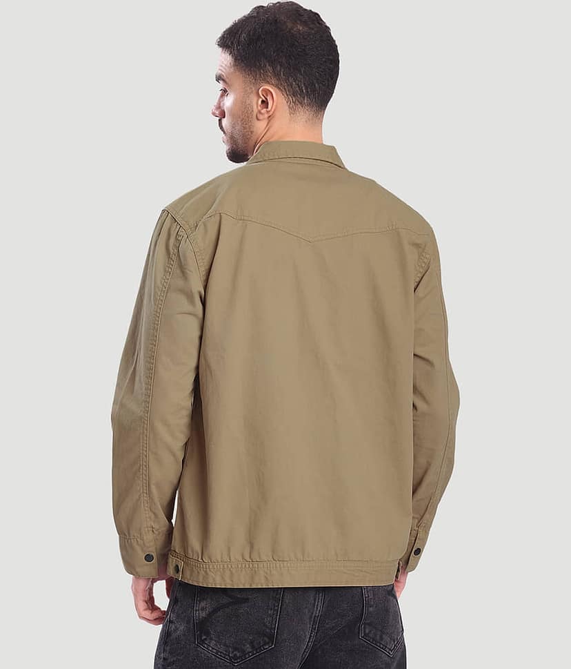 Bene Kleed Cotton Men's Casual Jacket - Khaki ( Pack of 1 ) view 5