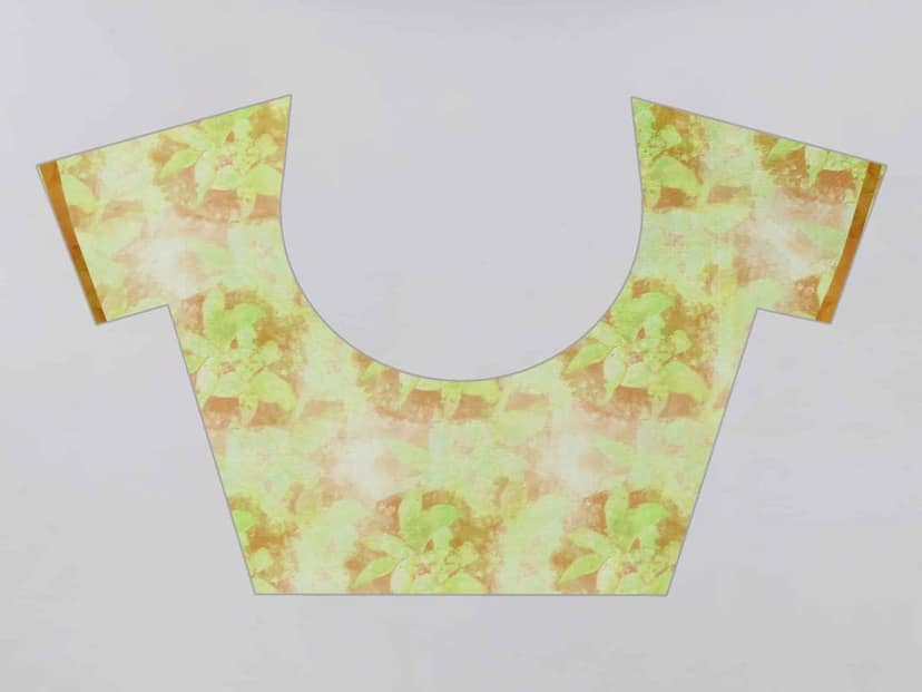 Green Organza Digital Printed Saree with Zari Border view 4