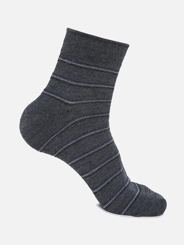 Kolor Fusion Men's Striped Above Ankle Length Long Cotton Socks (Pack of 5) view 3