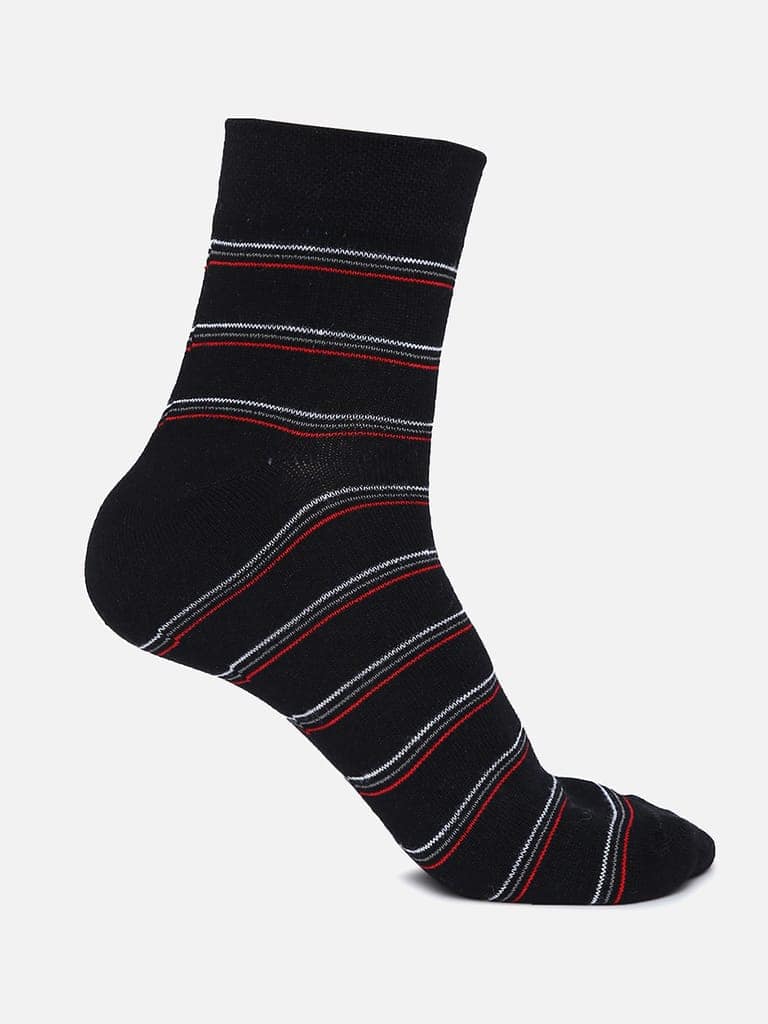Kolor Fusion Men's Striped Above Ankle Length Long Cotton Socks (Pack of 5) view 4