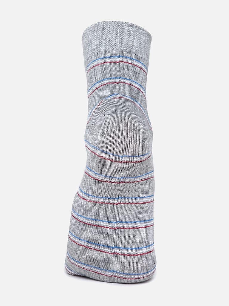 Kolor Fusion Men's Striped Above Ankle Length Long Cotton Socks (Pack of 5) view 6
